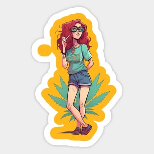 Canna Girl Sticker